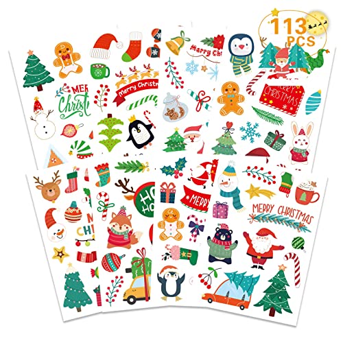 XINDY Weihnachtssticker Selbstklebend Sticker Weihnachten Kinder Aufkleber Weihnachtsaufkleber Geschenkaufkleber für Dekoration Scrapbooking Weihnachts Geschenk Verpackung von XINDY