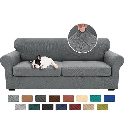 XINEAGE 2024 Couchüberzüge für 2 extra große Kissen, super Stretch-Sofabezug für 2 große Sitze, universeller Zweisitzer-Schonbezug für Wohnzimmer, 180,3 cm - 231,1 cm (2 Kissen), 3-teilig von XINEAGE