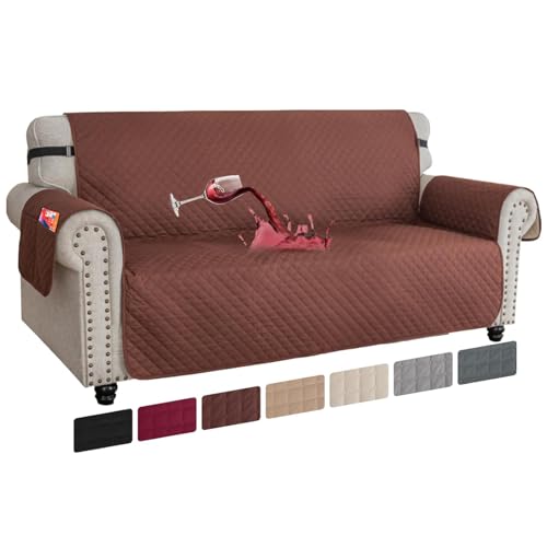 XINEAGE Sofa Überzug, Sofabezug 3 Sitzer Reversible, Wasserdicht Sofabezug, Sofaüberwurf, Sofa Möbel Protector, rutschfeste Sofabezüge für Hunde Haustiere (3 Sitzer, Kaffee) XINEAGE Sofa Überzug, Sofabezug 3 Sitzer Reversible, Wasserdicht Sofabezug, Sofaüberwurf, Sofa Möbel Protector, rutschfeste Sofabezüge für Hunde Haustiere (3 Sitzer, Kaffee) von XINEAGE