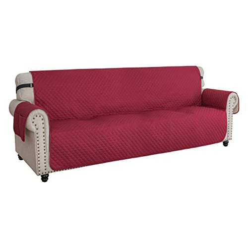 XINEAGE Sofa Überzug, Sofabezug 4 Sitzer Reversible, Wasserdicht Sofabezug, Sofaüberwurf, Sofa Möbel Protector, rutschfeste Sofabezüge für Hunde Haustiere (4 Sitzer, Weinrot) von XINEAGE