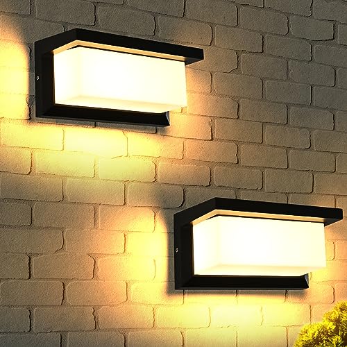 XINFUFEIMING LED Wandleuchten Innen/Außen 18W LED Wandleuchte wasserdicht IP65 Dekorationsleuchte für Terrasse Eingang Wohnzimmer Schwarz 3000K von XINFUFEIMING