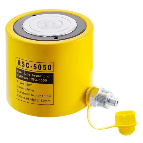 20/50 T Hydraulikzylinder 50/150 Mm Jack Hollow Solid Hydraulikzylinderhub Einfachwirkender Hydraulischer Hohlkolben für Profis(20T 150mm) von XINFULI