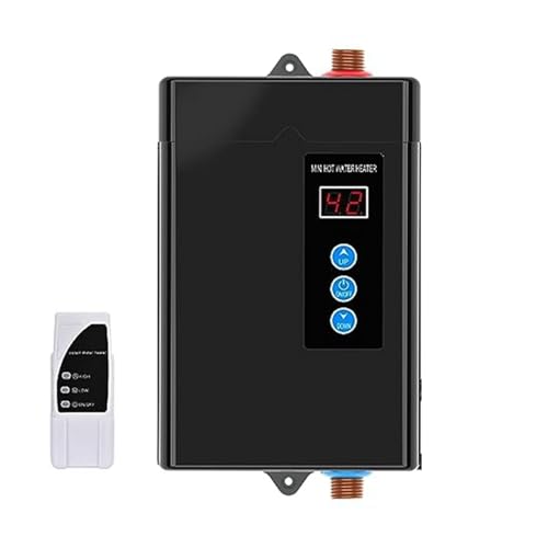 3000 W Durchlauferhitzer Elektrisch, Durchlauferhitzer Mit Fernbedienung, LCD-Touchscreen-Wassererwärmung,Sicher(Noir) von XINFULI