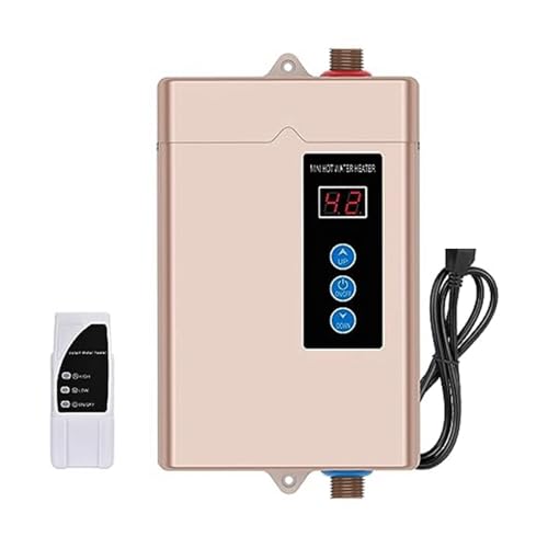 3000 W Durchlauferhitzer Elektrisch, Durchlauferhitzer Mit Fernbedienung, LCD-Touchscreen-Wassererwärmung,Sicher(Sliver) von XINFULI