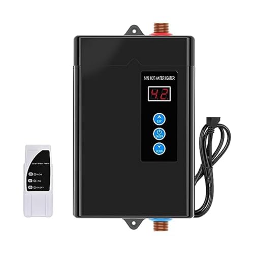 3000 W Durchlauferhitzer Elektrisch, Durchlauferhitzer Mit Fernbedienung, LCD-Touchsn-Wassererwärmung,Sicher(Noir) von XINFULI