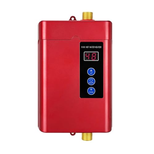 4000 W Haushalts-Mini-Elektro-Warmwasserbereiter, Durchlauferhitzer, Heizmaschine, Warmwasserbereiter,Sicher(Rood) von XINFULI