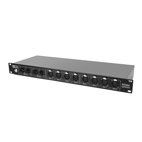 DMX-Controller, RDM8-2 Signalverteiler DMX512 Bühnenbeleuchtungssteuerung, DJ-Splitter Licht Disco Hochzeitsfeier Signalverstärker Splitter für DJs(3 PIN RDM) von XINFULI