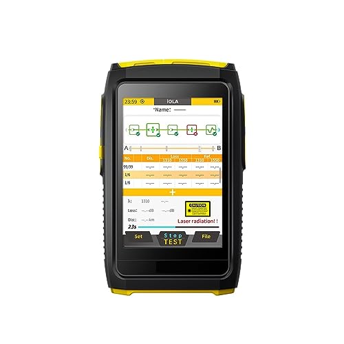 Fasertester, Mini Active Fiber Live Test, 1550 nm 20 dB optisches Faserreflektometer, Touchscreen OPM VFL OLS IOLA Event Map Fiber Tester,Anti-Interferenz(FWT 100 S5F iOLA APC) von XINFULI