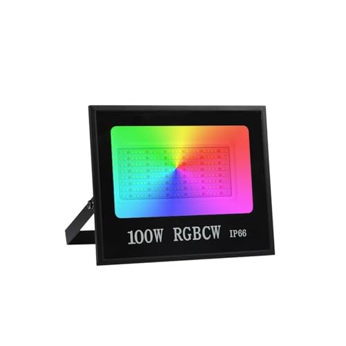 Flutlicht, 30W 50W 100W RGB Flutlicht Smart Flutlicht Reflektor IP66 Wasserdichte LED Strahler Outdoor Garten beleuchtung Yard Decor Stabilere Verbindung(No Remote,100W_BTOOTH) von XINFULI