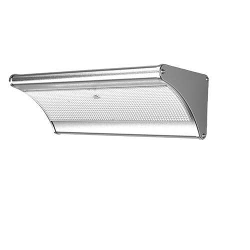 Flutlicht, 60/48Led Outdoor Solar Wand Licht Solar Flutlicht Motion Sensor Wasserdichte Wand Lampe Metall Gehäuse 1100LM for garten Beleuchtung Stabilere Verbindung(60LED-Silver,Warm Lighting) von XINFULI