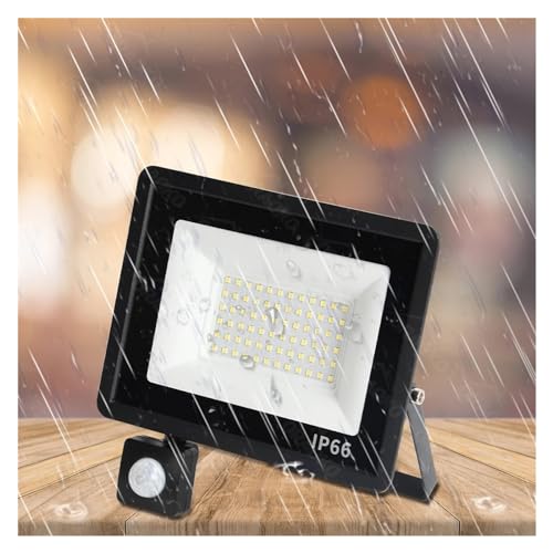 Flutlicht, Bewegungsmelder LED Flutlicht 100W 50W 30W 10W Wasserdicht IP65 Reflektor Flutlichtlampe LED Außenspot Außenleuchte Stabilere Verbindung(30W_220) von XINFULI