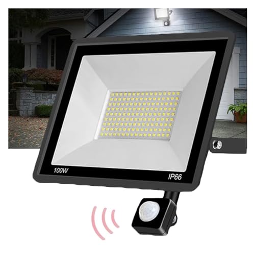 Flutlicht, LED Flutlicht PIR Bewegungssensor Wandleuchte Wasserdichte Strahler 30 Watt 50 Watt 100 Watt Reflektor Outdoor Garten Straßenbeleuchtung Stabilere Verbindung(50W) von XINFULI