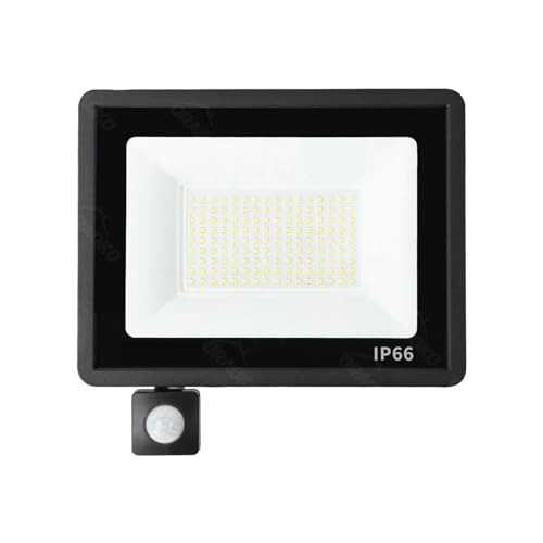 Flutlicht, LED PIR Bewegungsmelder Flutlicht Außenwandleuchte Weißes Licht 100 Watt 50 Watt 30 Watt 20 Watt 10 Watt IP66 Wasserdicht Led-strahler for Garten Stabilere Verbindung(100W) von XINFULI