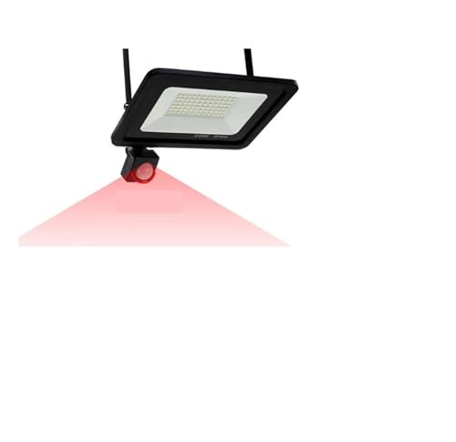 Flutlicht, PIR-Bewegungssensor LED-Flutlicht Außenwasserdichte Strahler 100W 50W 30W 20W 10W Wandreflektor Außenbeleuchtung Stabilere Verbindung(Warm light-3000K,1_100W) von XINFULI