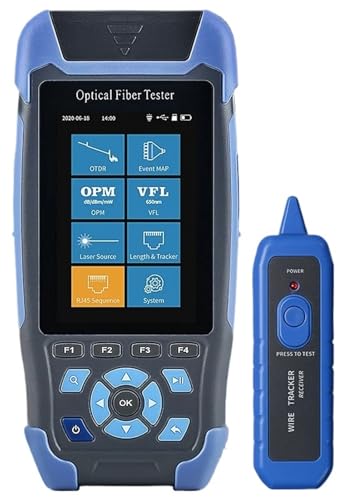Netzwerktester, Pro mini OTDR Fiber Optic Reflektometer AUA900D mit 9 Funktionen VFL OLS OPM Event Map 24dB for 64km Glasfaserkabel Ethernet Tester(1310nm 1550nm(APC)) von XINFULI