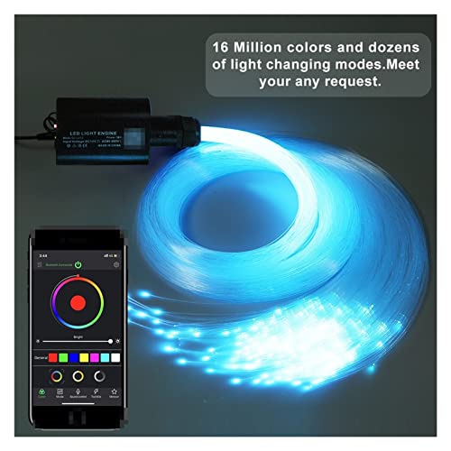Sternenhimmel-Set, 1. 6W RGBW-LED. Faseroptischer Sternhimmel Deckensatz Light 200pcs / 300pcs / 400 stücke * 0.7 5mm * 2m. Mit Smartphone. APP. Bluetooth-Controller(0.75mm 400pcs 2m) von XINFULI