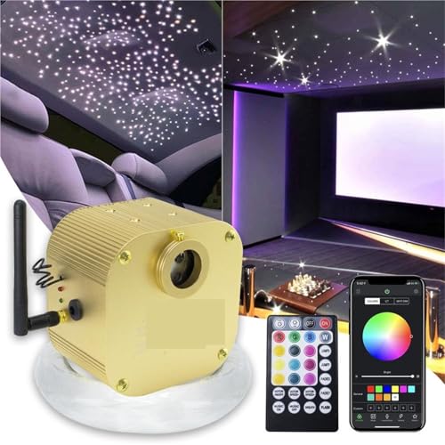 Sternenhimmel-Set, 16W RGBW Twinkle Fiber Optic Star Deckenleuchte Kit Gemischt 335 stücke Ende Glow Fiber Musik Steuerung Sternenhimmel Auto Dach Sterne Decke(335 strands 3meters) von XINFULI
