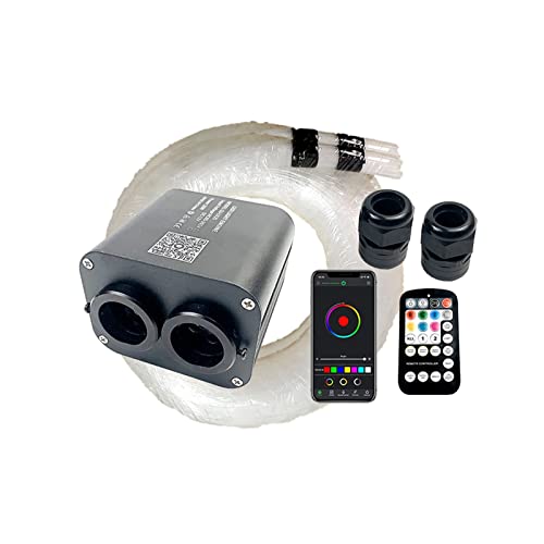 Sternenhimmel-Set, Bicolor Double Heads Optic Lights Smartphone APP Twinkle Light Engine Control Autodach Kabel Sterneneffekt Decke LED(CAR plug,No included fiber) von XINFULI