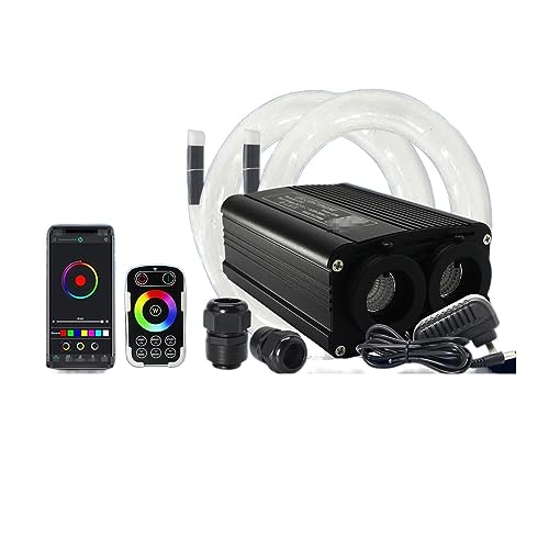 Sternenhimmel-Set, Bluetooth-Doppelköpfe 3 2W RGB-LED. Faseroptische Sterne-Deckenbeleuchtungskits berühren Rf Fernbedienung for Auto Dachstern Kinderzimmerdecke(4M mixed 2rolls 335) von XINFULI