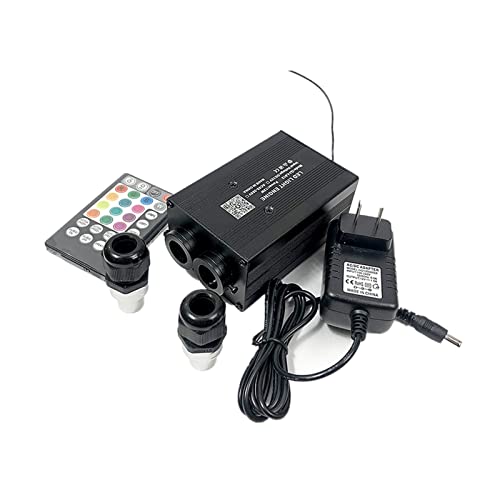 Sternenhimmel-Set, Double Heads Optic Lighting Smart APP Twinkle Fiber Engine Sprachsteuerungskabel Sterneneffekt Deckenleuchten Lampe 28 Schlüssel(Normal plug,2 of 200pcs0.75mm 3M) von XINFULI