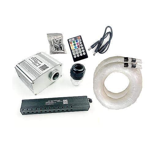 Sternenhimmel-Set, Twinkle RGBW Fiber Optic Star Light Kit Smart App Autodach Sternenhimmel Meteor Deckenaufnahmen LED-Kombinationslampe Kabeleffekt(CAR plug,Mixed 460 strands 3M) von XINFULI