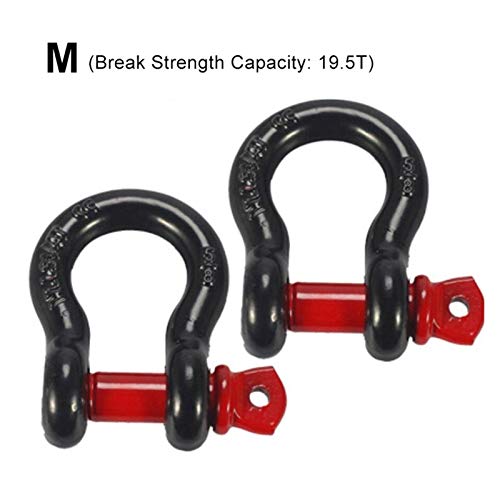 Synthetisches Windenseil, 2 Heavy Duty D Ring Fessel von Vault for die Fahrzeugrettung Abschleppseil Buckles for Off Road Trucks Notfall 12T 19.5T 28.5T(Medium) von XINFULI