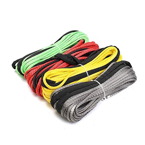 Synthetisches Windenseil, 3/16 '' x 50' Synthetic Fiber Winch Linie Kabel Seil 5500+ LBs + Hülle for ATV UTV 5,5 mm * 15m Synthetic(Green) von XINFULI