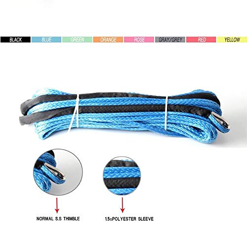 Synthetisches Windenseil, 8mm * 12m Synthetic Winch Line/Seil-Kabel for 4x4 4wd Atv Utv Suv Offroad(Blue) von XINFULI