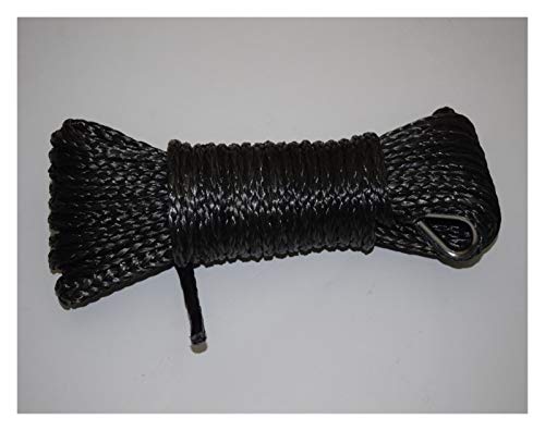 Synthetisches Windenseil, Schwarz 6 mm * 15m Synthetisches Seil Kabel, Off Road Seil, ATV Seilwinde, ATV Winch Linie von XINFULI