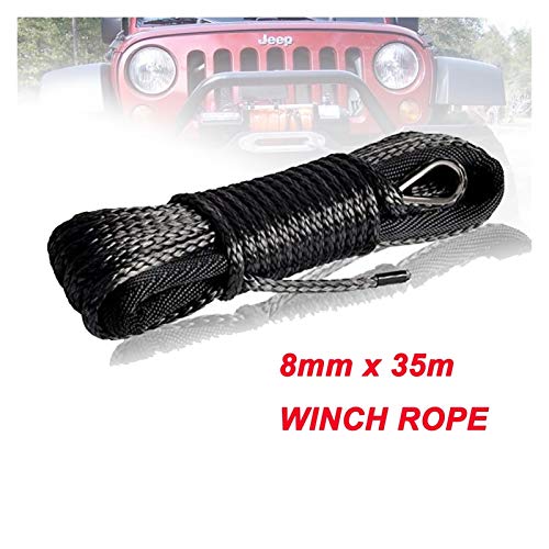 Synthetisches Windenseil 8mm x 35m Synthetische Winch-Linie/Seilkabel for 4x4 4WD ATV UTV SUV OFFROAD Bietet mehr Flexibilität(Blue) von XINFULI