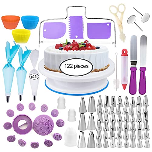 Drehteller für Kuchen, 122-teilig, Backset, Drehplatte, Profi-Kuchen-Set, Backutensilien, ideal für Anfänger und professionelle Anwender Drehteller für Kuchen, 122-teilig, Backset, Drehplatte, Profi-Kuchen-Set, Backutensilien, ideal für Anfänger und professionelle Anwender von XINGGANG