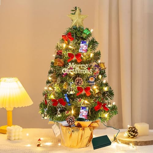 Mini Weihnachtsbaum Kleiner Weihnachtsbaum mit Beleuchtung LED Tisch Weihnachtsbaum klein künstlich geschmückt für Weihnachten Deko Mini Weihnachtsbaum Kleiner Weihnachtsbaum mit Beleuchtung LED Tisch Weihnachtsbaum klein künstlich geschmückt für Weihnachten Deko von XINGGANG
