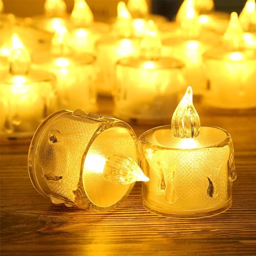 XINGGANG LED Teelichter, 24 Stück LED Kerzen, LED Flammenlose kerzen, Flackern Teelichter, Elektrische Kerze Lichter Batterie Dekoration für Weihnachten, Weihnachtsbaum, Ostern, Hochzeit, Party von XINGGANG