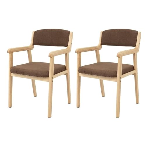 (2 Stück) Massivholz-Esszimmerstuhl, japanischer Arbeitsstuhl for zu Hause, abnehmbarer Stuhl mit Kissenrückseite aus Baumwollleinen, sitzender Sessel im Schlafzimmer (Höhe: 45 cm). ( Color : K ) von XINGJIAJI