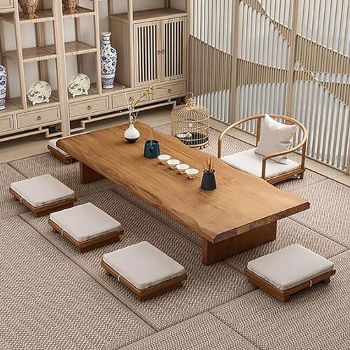 XINGJIAJI Japanischer niedriger Tisch, Tatami-Massivholz-Couchtisch, Boden-Teetisch/Esstisch, for Wohnzimmer, Empfangsräume (Size : 47.2x23.6x13.8in) von XINGJIAJI