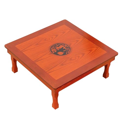 XINGJIAJI Klappbarer quadratischer Tisch, koreanischer Massivholz-Couchtisch/Esstisch/Studientisch/Kang-Tisch, for Tatami/Erkerfenster/Teehaus (Size : 80cm) von XINGJIAJI