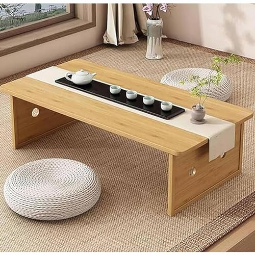 XINGJIAJI Klapptisch, japanischer Boden-Couchtisch, niedriger Tatami-Tisch for Meditation, for Essen und spirituelle Praktiken, Kleiner Teetisch(Color:A,Size:120x50x30cm) von XINGJIAJI