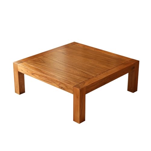 XINGJIAJI Massivholz-Couchtisch, chinesischer niedriger Sitztisch, Arbeitstisch, for Familienbalkon-Esstisch, Freizeit-Teetisch (H30CM) (Color : A, Size : 50cm) von XINGJIAJI