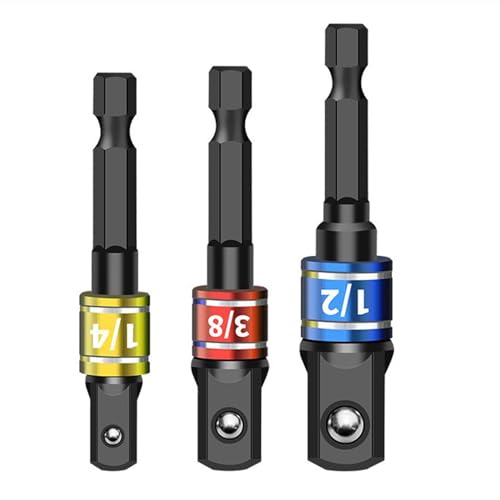 1/4 "3/8" 1/2 "Schraubenschlüsselungsadapter Für Die Auswirkung Der Treiber Wirh Hexagonalen Zur Square Socket Drill Bit Extension Treiber Sockeladapter von XINGLIDA