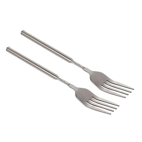 2pcs Teleskoping Edelstahlgabeln Löffel Tragbarer Extendierbar von XINGLIDA