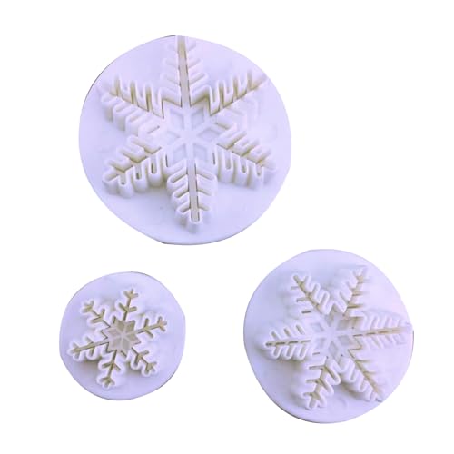 3 Stücke Schneeflocke Backform Küche Keks Cookie Cutter Gebäck Plunger 3D Stempel Sterben Fondant Kuchen Dekorieren Werkzeuge von XINGLIDA