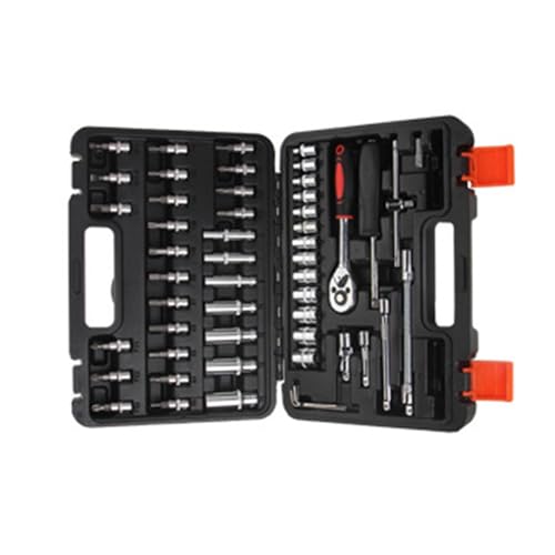 53pcs 1/4 Zoll Antriebsantriebs Sockel Set Mit Verlängerungsstange Und Lagerhülle Für Die Wartung Des Autos Und Garage Werkzeuge Haushaltswerkzeuge Automobile Automobile von XINGLIDA