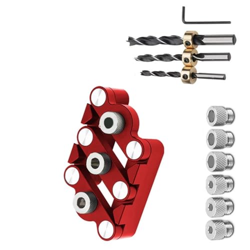Einstellbare Holzbearbeitungsbohranleitung Mit Schlägen Locator Aluminiumlegierung Selbstzentrierter Dübelmesswerkzeug Multihole Positionierungs Jig von XINGLIDA