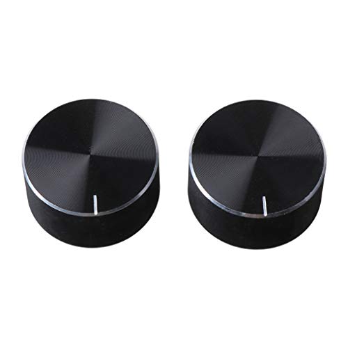 Rotaries 25mmx13mm Messsteuerknopf Upgrades 2pcs Potentiometer Knurled Schächte Schwarz Aluminium Glattes Außenrotaries Knopfersatz Für Keyboards von XINGLIDA