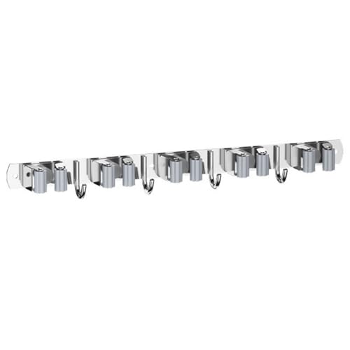 Wandmontiertes Werkzeuglagerstange 5 Klemmen 4 Haken Metallhaken Für Garagenräder Gartengeräte Organisieren Besenbügel Der Wandhalterung Wandmontiertes Werkzeuglagerstange 5 Klemmen 4 Haken Metallhaken Für Garagenräder Gartengeräte Organisieren Besenbügel Der Wandhalterung von XINGLIDA