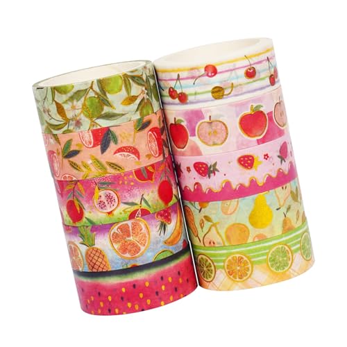 XINGLIDA 10Rolls Ästhetisches Band Obst Dekorative Klebebandkleber Papierbänder Für Notebook Journal Foto Album 15mmx9.8ft Obstaufkleber Für Scrapbooking XINGLIDA 10Rolls Ästhetisches Band Obst Dekorative Klebebandkleber Papierbänder Für Notebook Journal Foto Album 15mmx9.8ft Obstaufkleber Für Scrapbooking von XINGLIDA