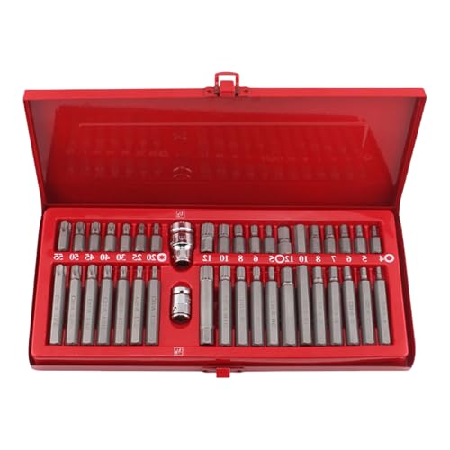 40pc Mehrzwecke Hexagonaler Sockel Set Carbon Stahl Werkzeug Mit Größenmarkierung Tragbarer Hülle Für Industrielle Haushalte Verwendung Hochfestes Kohlenstoffstahl Handwerkzeug Handwerk von XINGLIDA