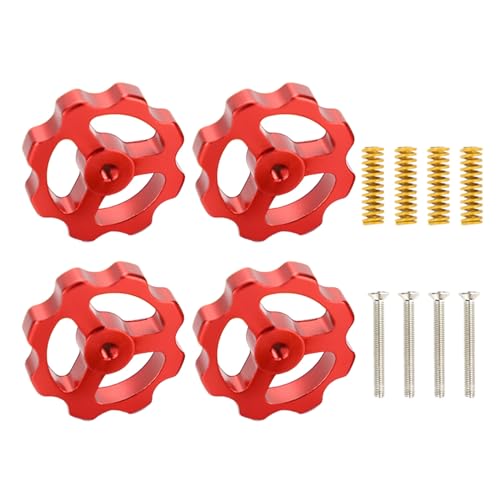 XINGLIDA 4PCS Aluminium Nivelliermuttern Einstellung Rot Mutter Federn Hand Schrauben Für 3D Drucker 3 CR10 Heatbed von XINGLIDA