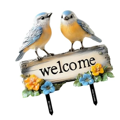 XINGLIDA Schöne Vogelform Welcome Yard Schilder XINGLIDA Schöne Vogelform Welcome Yard Schilder von XINGLIDA