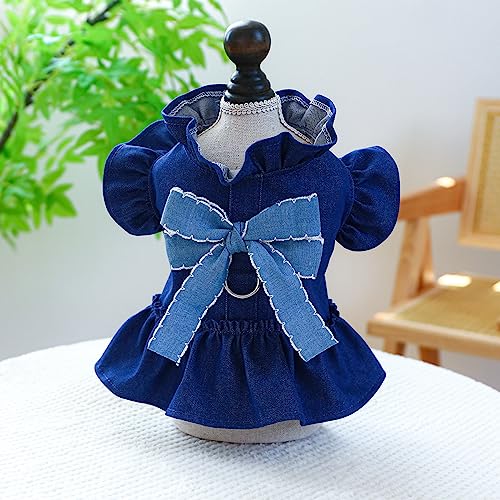 Jeansblumen-Haustierkleid für kleine oder mittelgroße Hunde von XINGNIAO